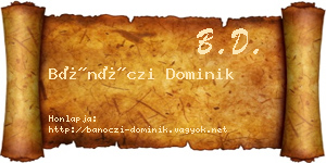 Bánóczi Dominik névjegykártya
